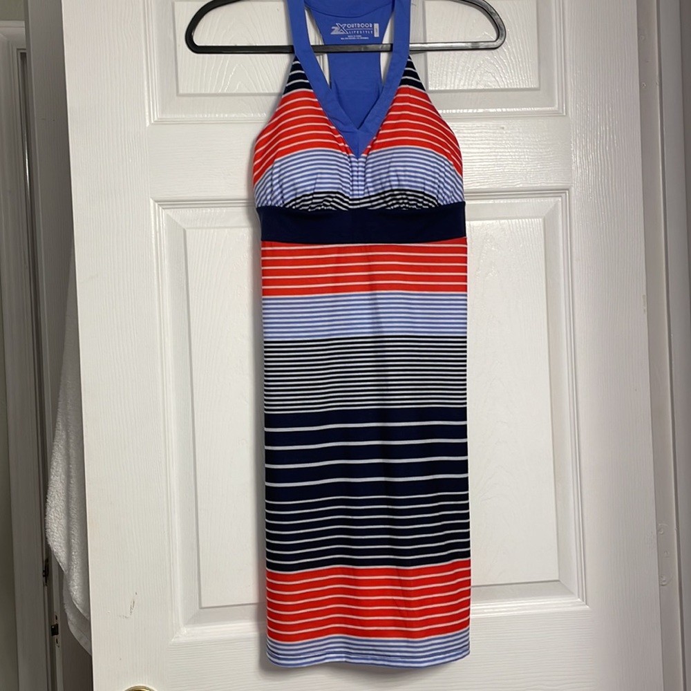 Sweet Outdoor Lifestyle halter dress with padded bra SZ Small Petite